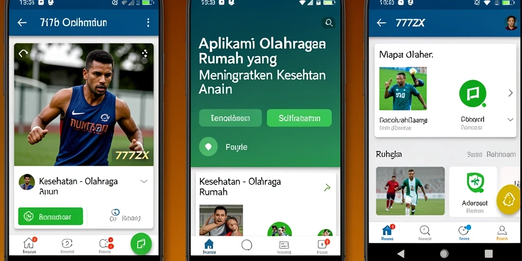 Tampilan antarmuka aplikasi 777ZX untuk olahraga rumah yang menarik.