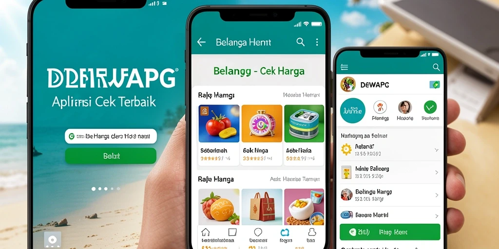 Antarmuka aplikasi DEWAPG untuk cek harga produk terbaik.