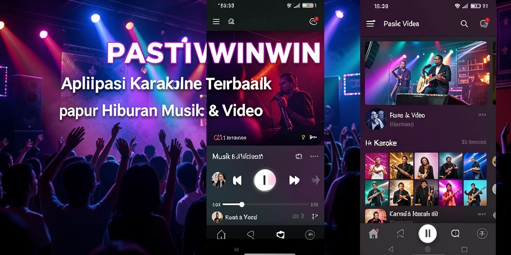 Antarmuka aplikasi PASTIWIN yang menarik dan fungsional untuk karaoke.