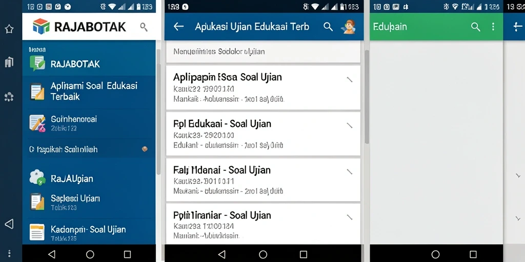 Tampilan antarmuka aplikasi RAJABOTAK yang intuitif untuk Soal Ujian.