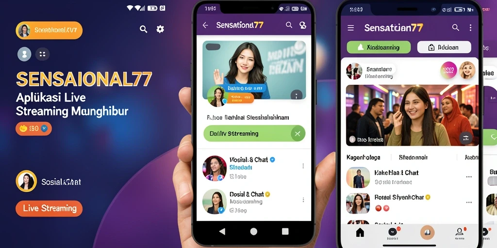 Tampilan antarmuka SENSATIONAL77 yang sederhana dan menarik untuk Live Streaming.