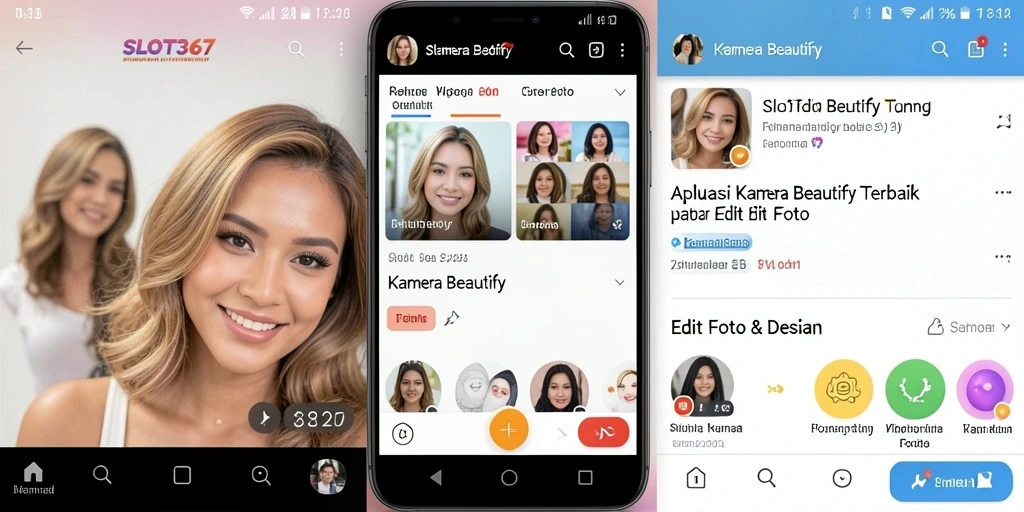Antarmuka SLOT367 dengan berbagai alat Kamera Beautify.