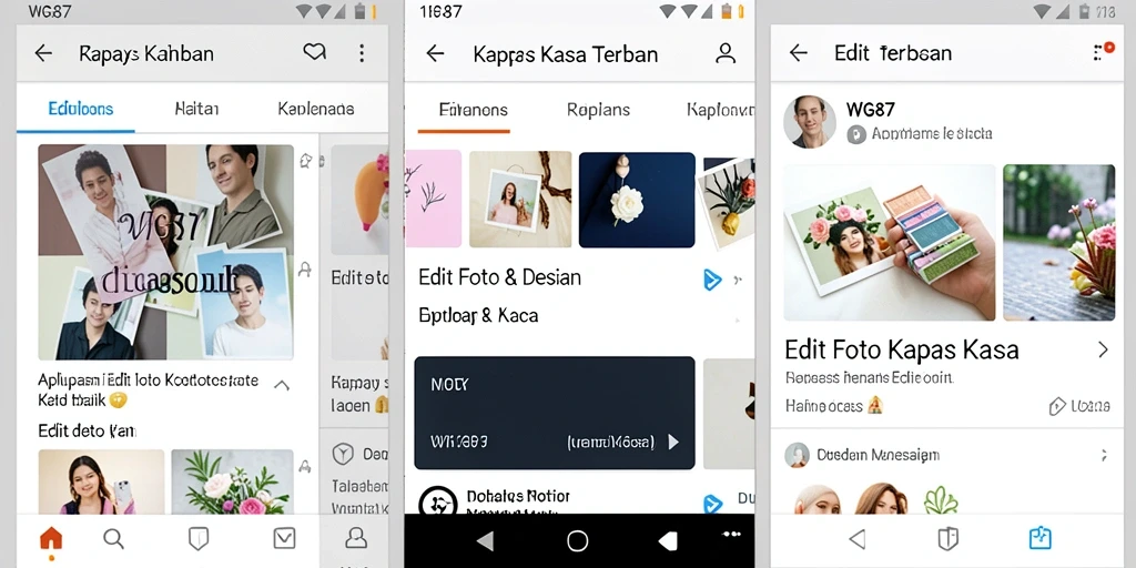 Tampilan antarmuka aplikasi untuk Edit Foto Kertas Kaca.